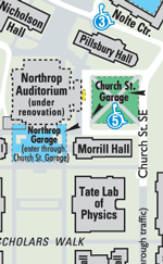 map showing Church Street Garage location