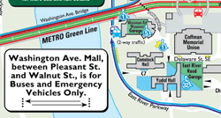 map showing East River Road Garage location
