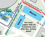 map showing Gateway Lot location
