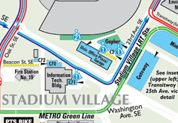 map showing University Office Plaza Garage location
