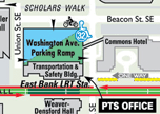 map showing Washington Avenue Ramp location